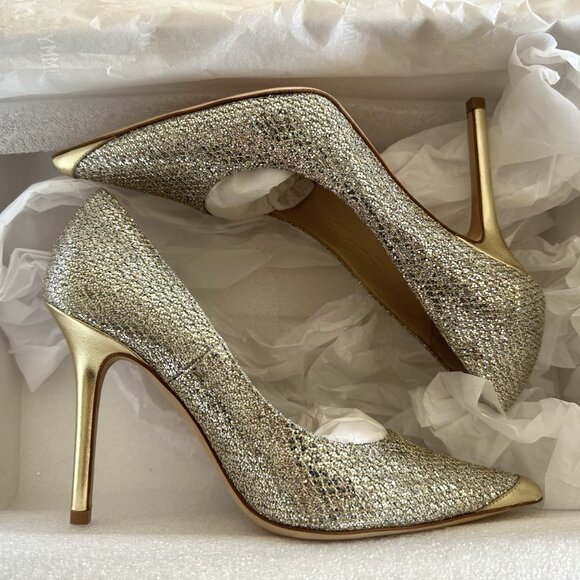 Jimmy Choo Agnes Champagne Glitter Fabric - Picture 2 of 9